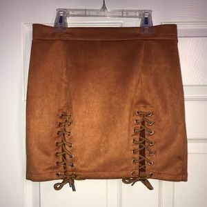 Lace up mini skirt